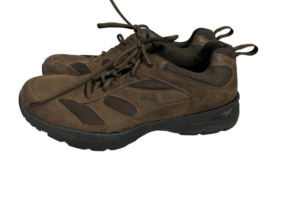 Abeo Smart 3740 ATHL Walking Shoes Mens 14 Brown Leather Comfort Lace Up
